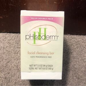 TWO BARS Phisoderm Facial Cleansing Bar, Fragrance Free, 3.3oz